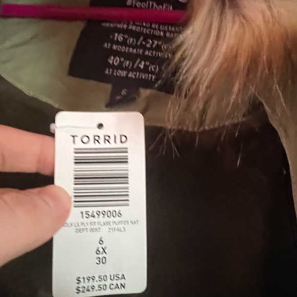 Brand new with tags, sage green Torrid winter coat. Size 6. Mid length coat. - Picture 3 of 6